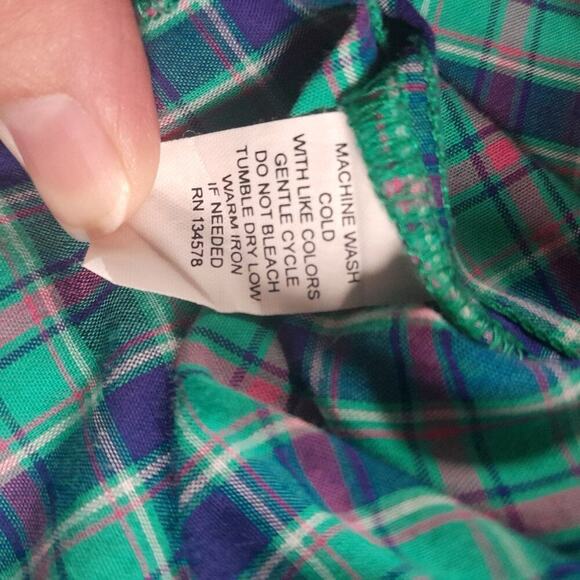 Vineyard Vines Turquoise Cotton Plaid Button Down Shirt Women 4 Preppy Academia - Picture 4 of 7